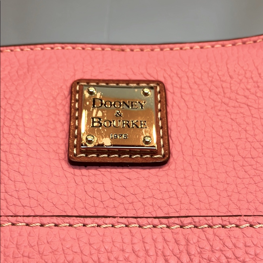 Dooney & Bourke Lexington Pebbled Leather Shopper Tote Persimmon Orange (pink) - Picture 2 of 8